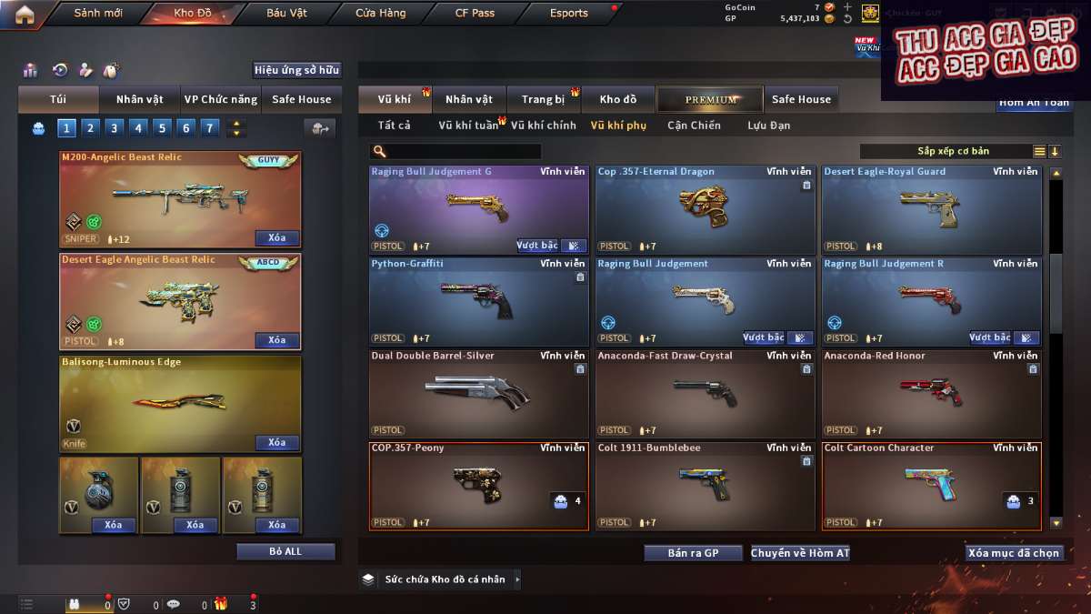 shop acc cf uy tin gia re